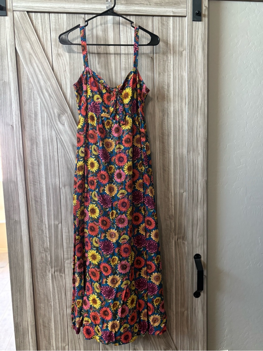 NATURAL LIFE Sunflower-Print Maxi Dress in Yellow, Red & Purple